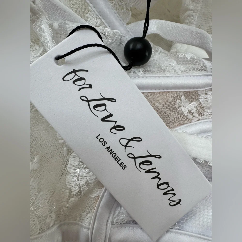 For Love and Lemons Love Story Slip Dress in White size XS NEW $159 VS Bride - Picture 14 of 16